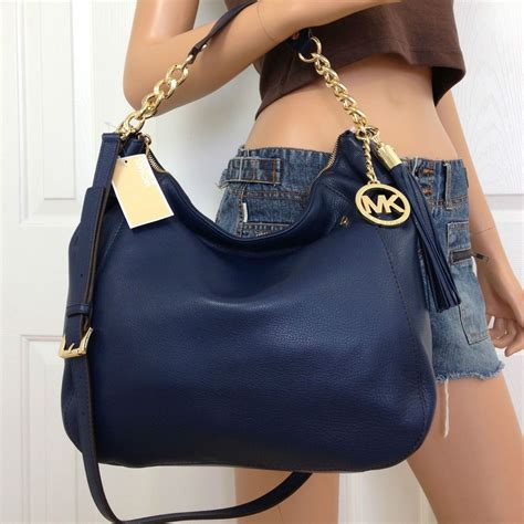 blue bag michael kors outfit|navy blue michael kors bag.